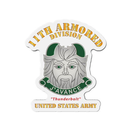Die-Cut Magnets - Army - DUI - 11th Armored Division - Thunderbolt - US Army X 300