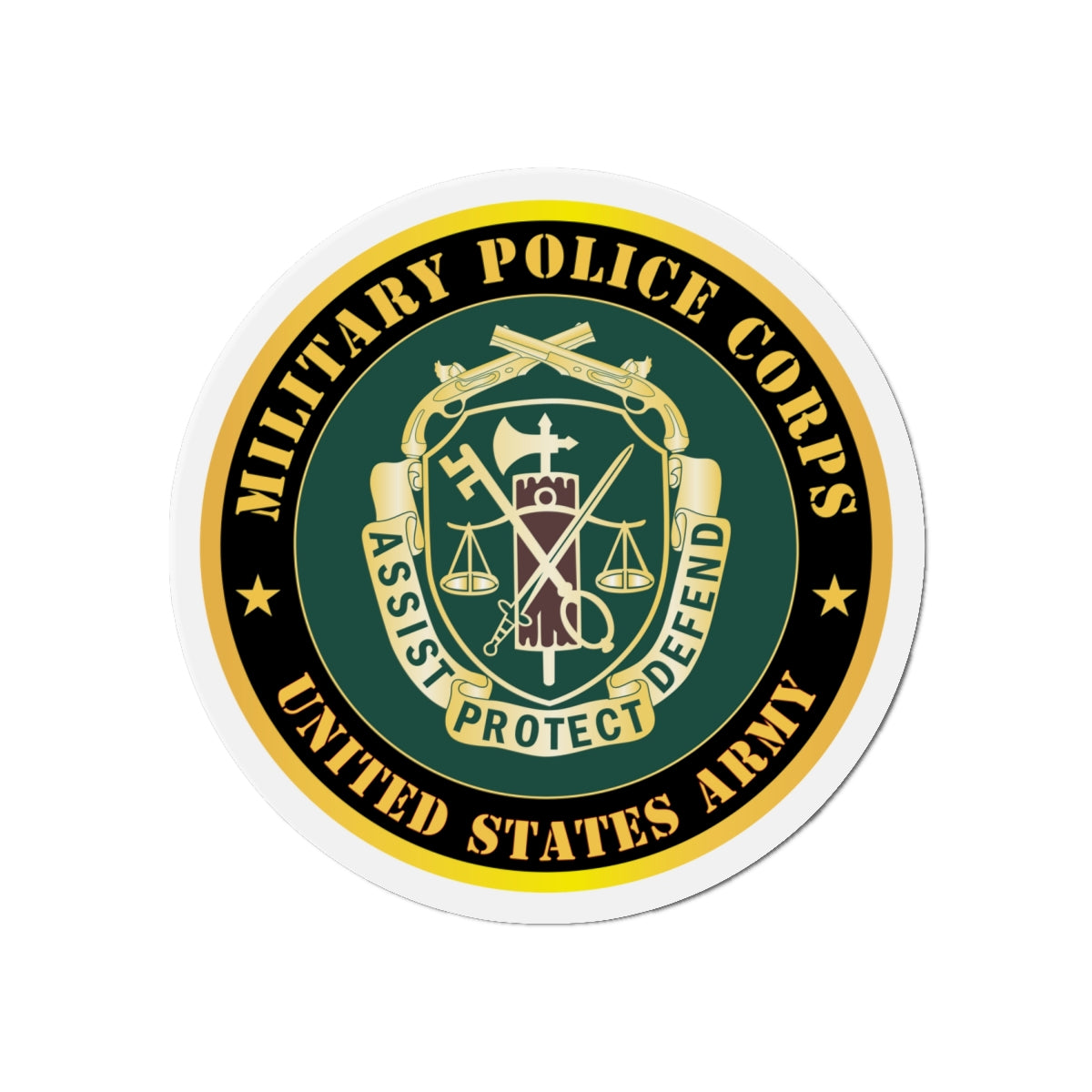 Die-Cut Magnets - Army - Military Police Corps Regimental Crest - United States Army X 300