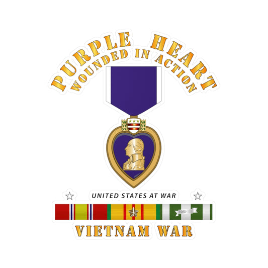 Kiss-Cut Vinyl Decals - Purple Heart - WIA w VN SVC