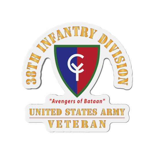Die-Cut Magnets - Army - SSI - 38th Infantry Division - Avengers of Bataan - US Army Veteran X 300