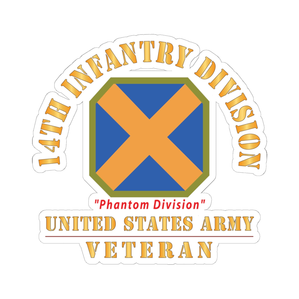 Kiss - Cut Stickers - Army - SSI - 13th Infantry Division  - WWI - US Army X 300