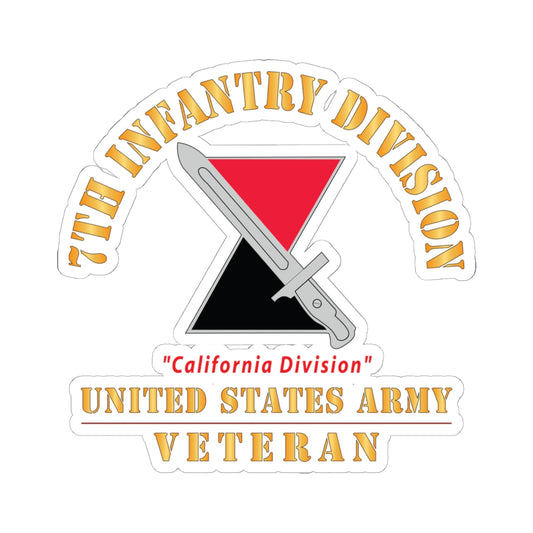 Kiss - Cut Stickers - Army - DUI - 7th Infantry Division - California Division - US Army Veteran X 300