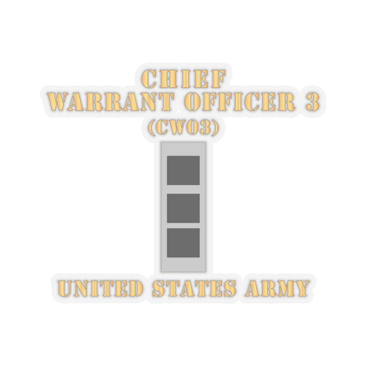 Kiss-Cut Stickers - Army - Chief Warrant Officer 3 - CW03 - Flat - X 300