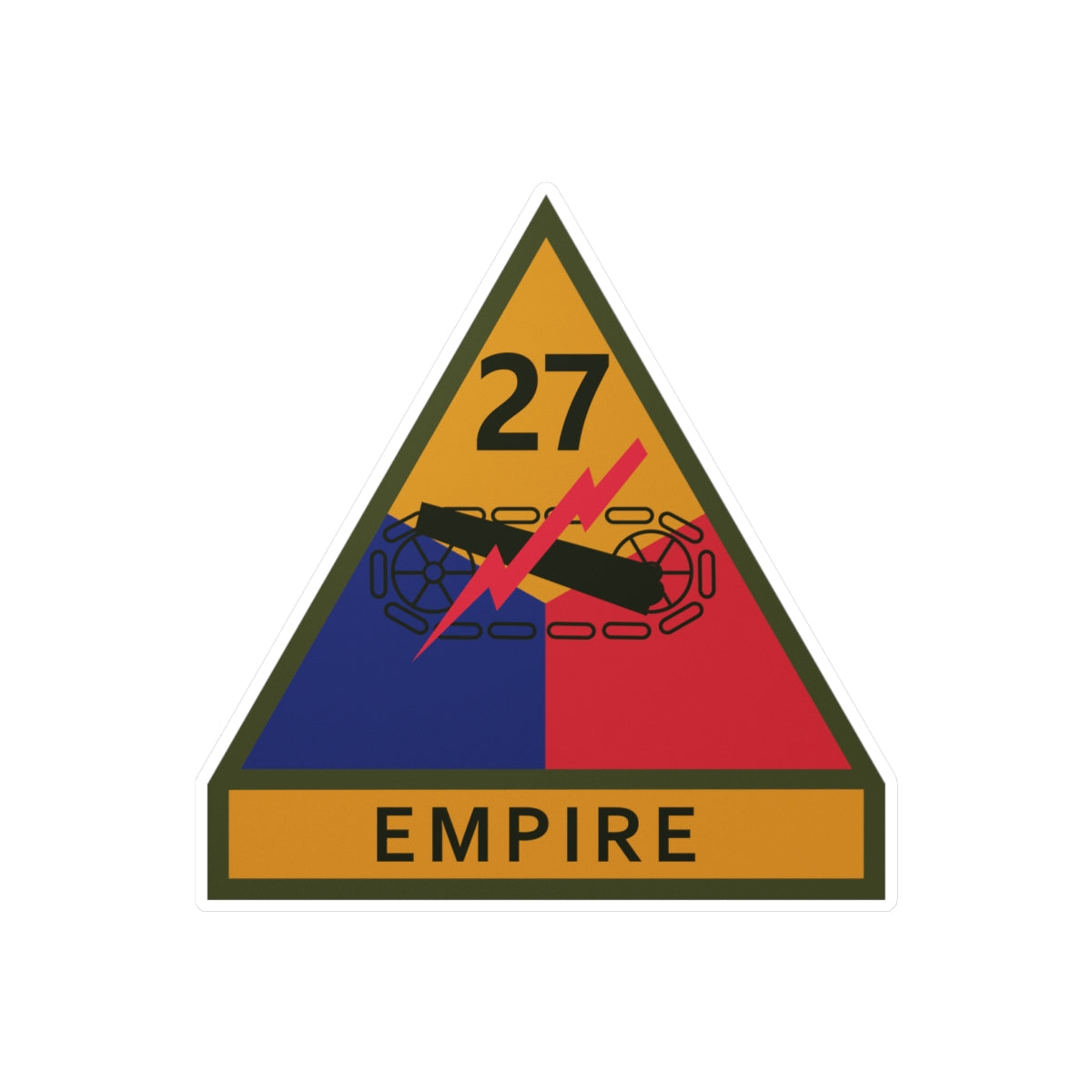 Kiss-Cut Vinyl Decals - SSI - 27th Armored Division w Name Tape X 300