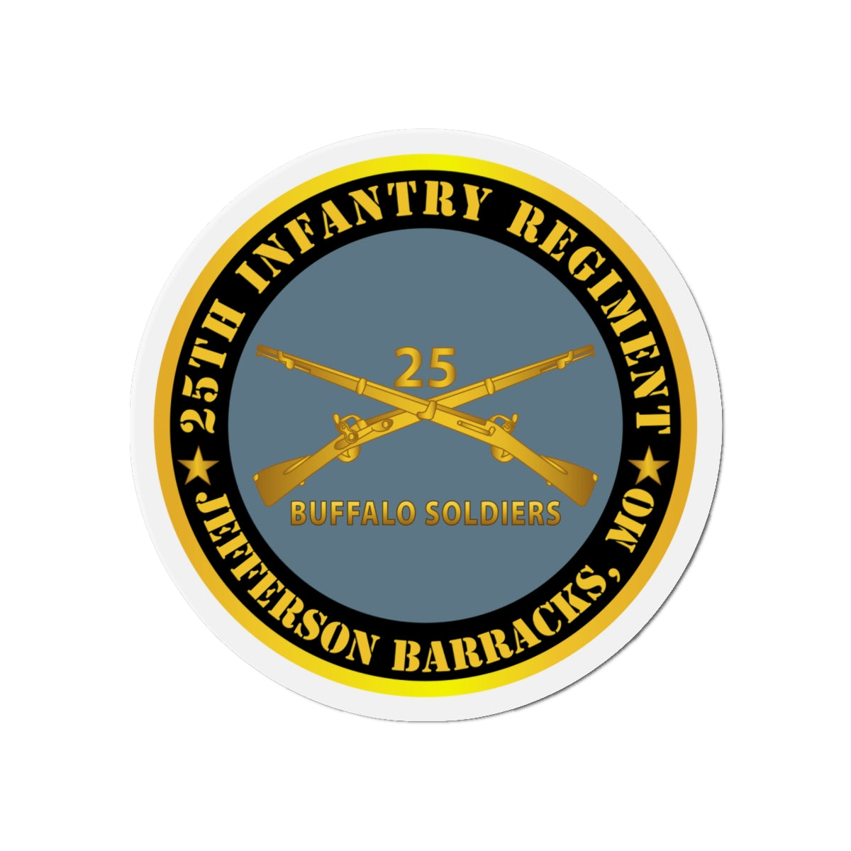 Die-Cut Magnets - 25th Infantry Regiment - Jefferson Barracks, MO - Buffalo Soldiers w Inf Branc