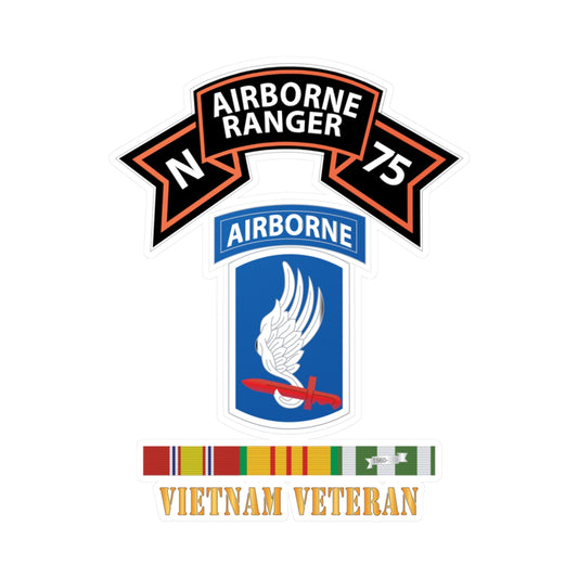 Kiss-Cut Vinyl Decals - SOF - N Company Scroll - 173rd Airborne Bde - Vietnam Veteran w VN SVC X 300