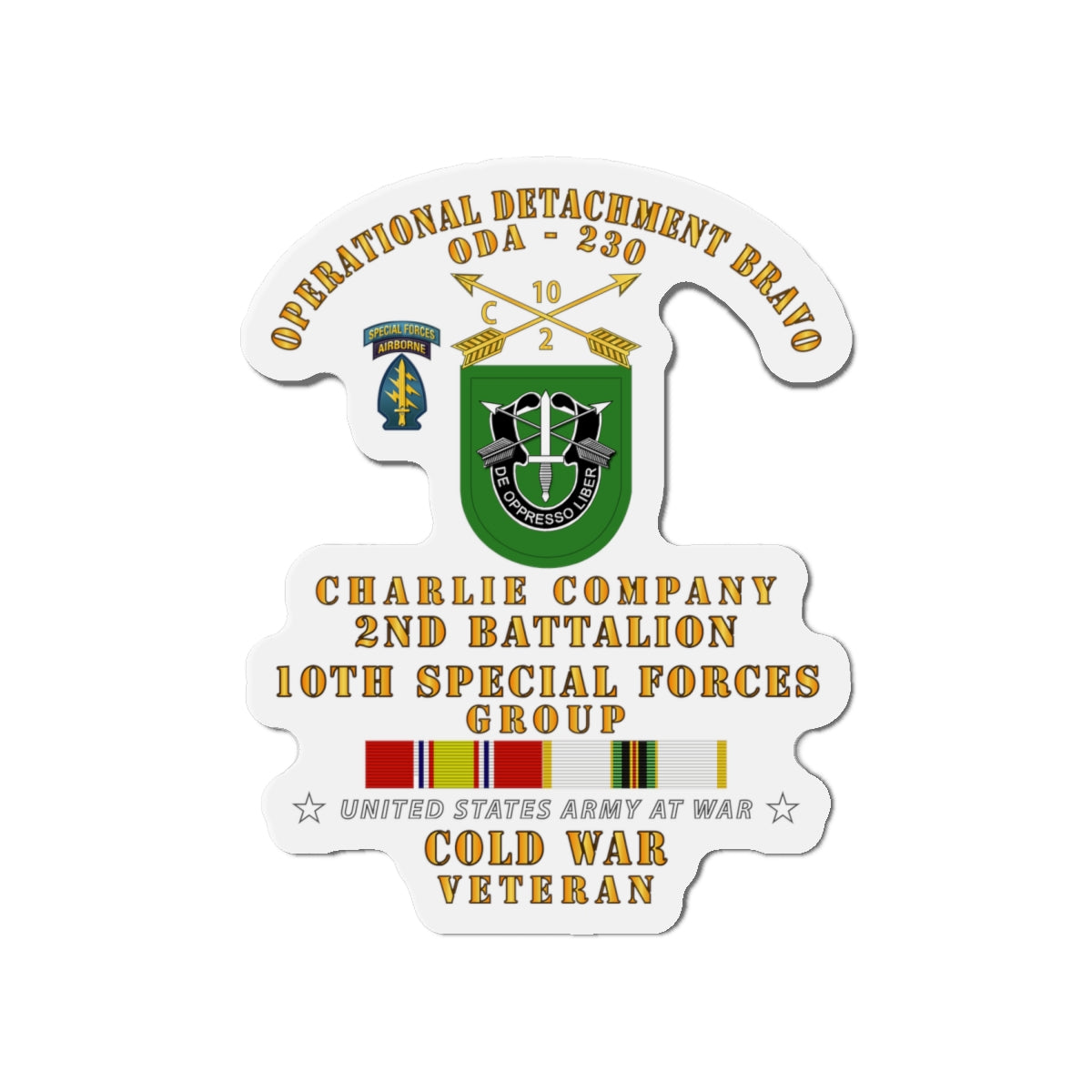 Die-Cut Magnets - Army - ODB 230 - C Co, 2nd Bn 10th SFG w COLD SVC