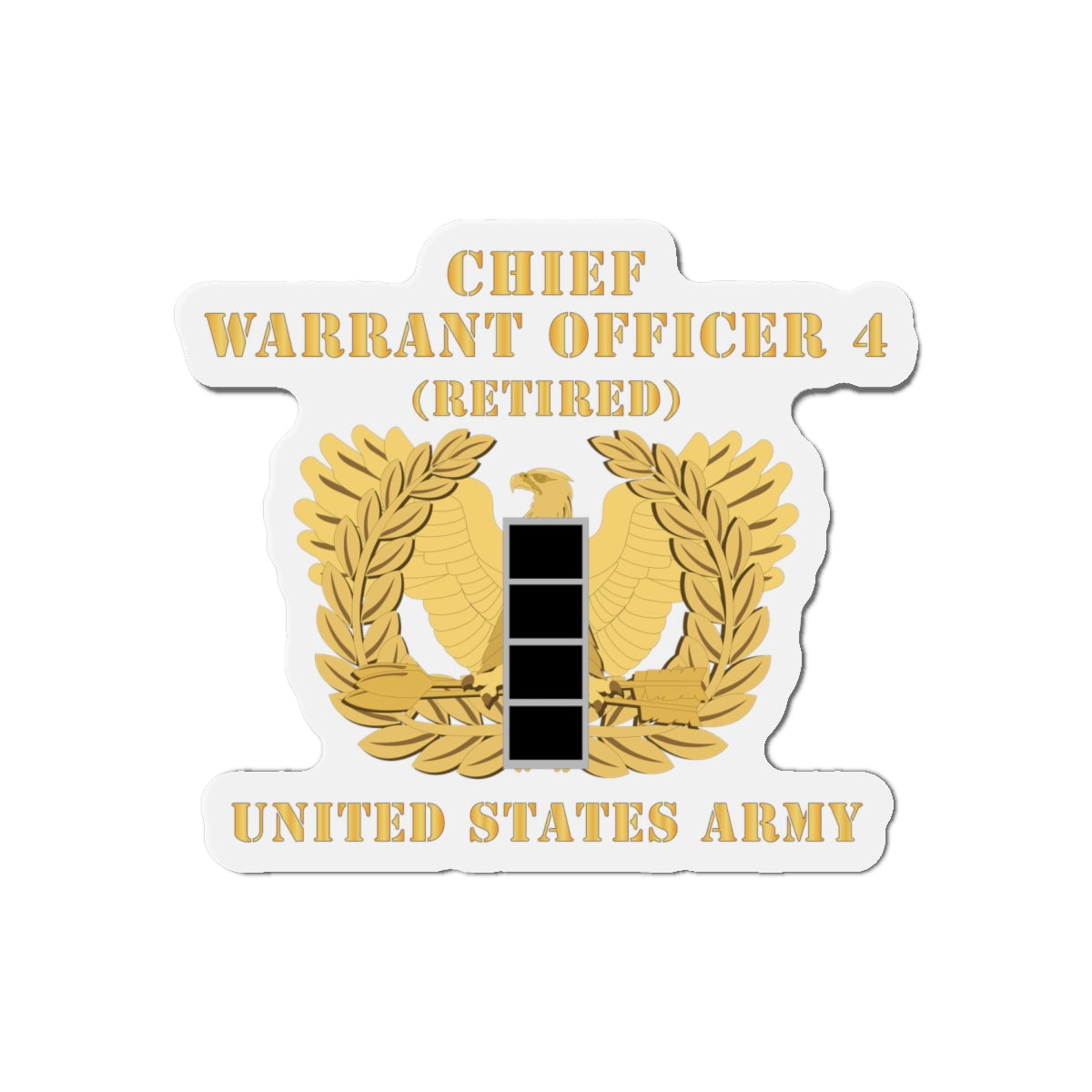 Die-Cut Magnets -SSI - Army - Chief Warrant Officer - CW04 - Retired - Flat - Eagle and Bar X 300