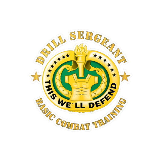 Kiss-Cut Vinyl Decals - Army - Drill Sgt Badge - Basic Combat Training X 300