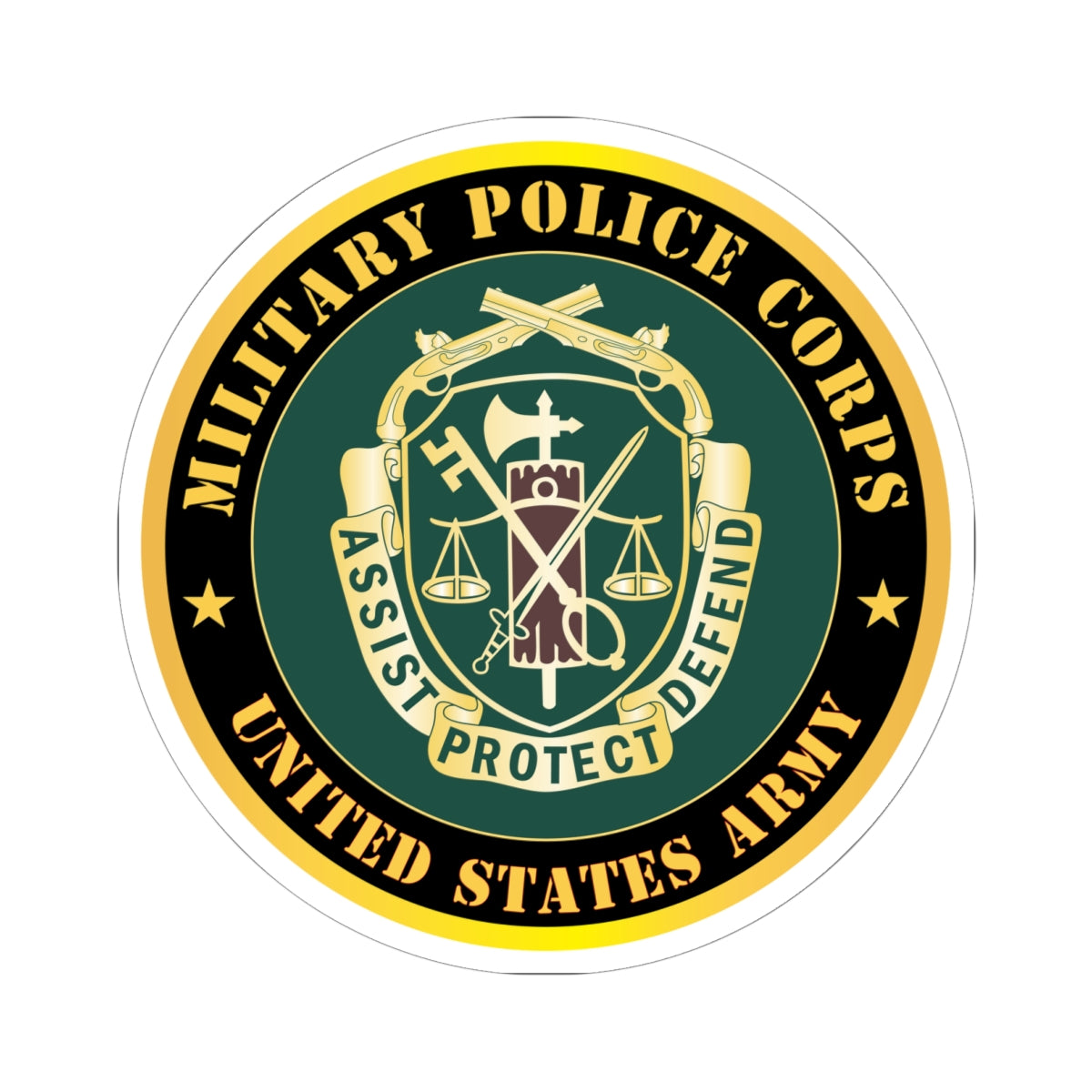 Kiss - Cut Stickers - Army - Military Police Corps Regimental Crest - United States Army X 300