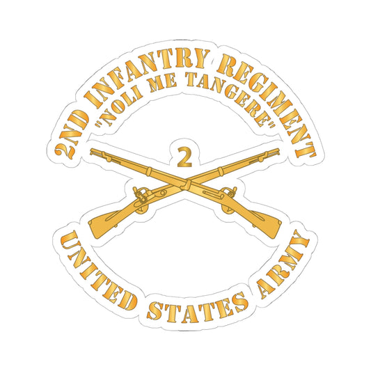 Kiss - Cut Stickers - Army - 2nd  Infantry Regiment Branch - Noli Me Tangere - US Army X 300