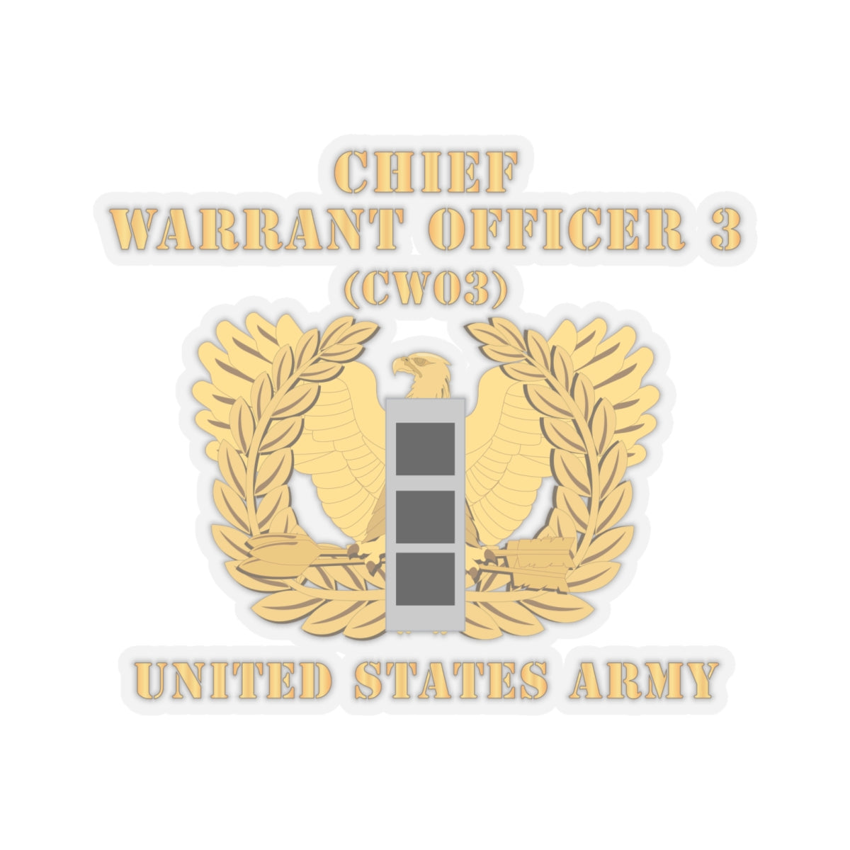 Kiss-Cut Stickers - Army - Chief Warrant Officer - CW03 - Flat - Eagle and Bar X 300