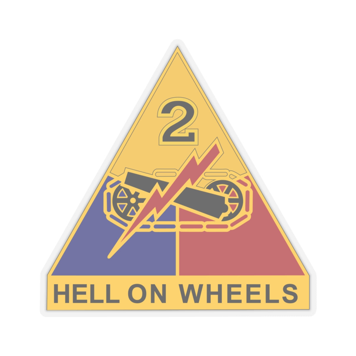 Kiss-Cut Stickers Army - DUI - 2nd Armored Division X 300