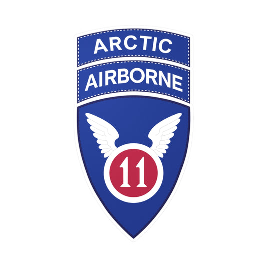 Kiss-Cut Vinyl Decals - 11th Airborne Division - SSI w Arctic Tab wo Txt X 300