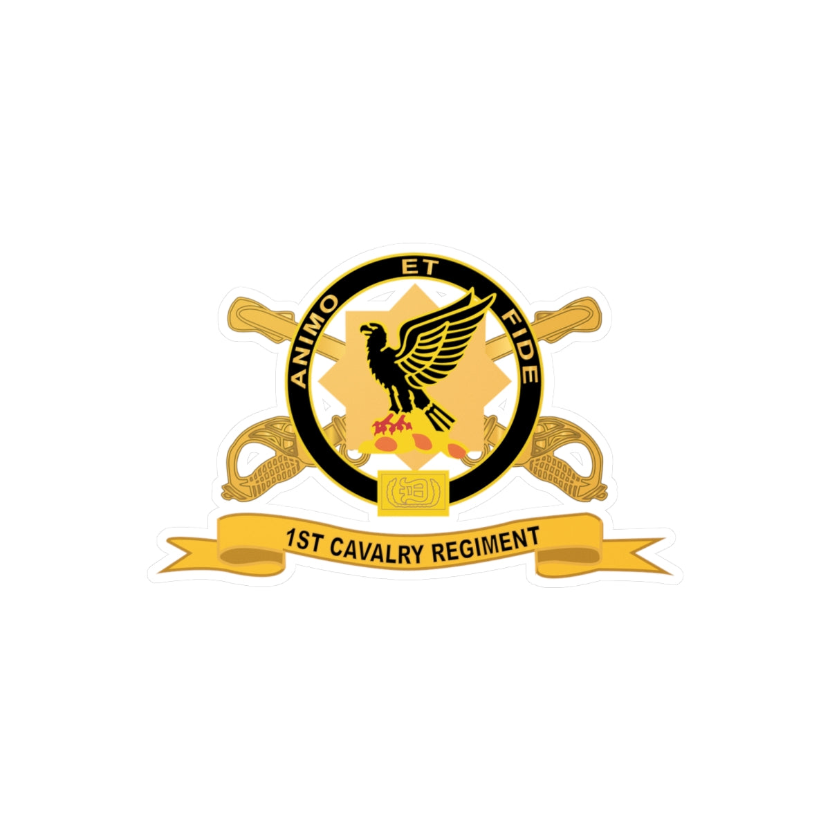 Kiss-Cut Vinyl Decals - Army - 1st Cavalry Regiment w Br - Ribbon X 300