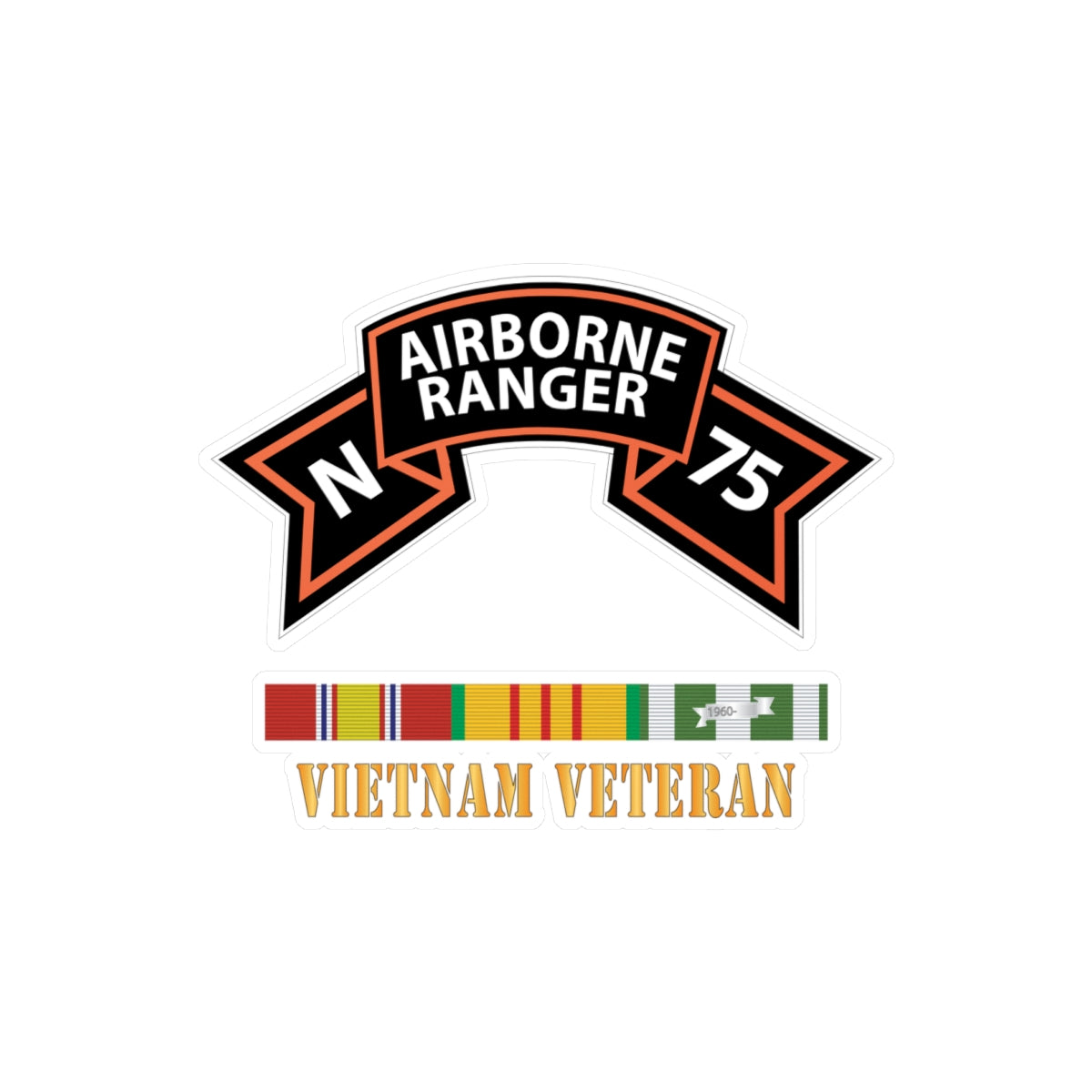 Kiss-Cut Vinyl Decals - SOF - N Company Scroll - Vietnam Veteran w VN SVC X 300