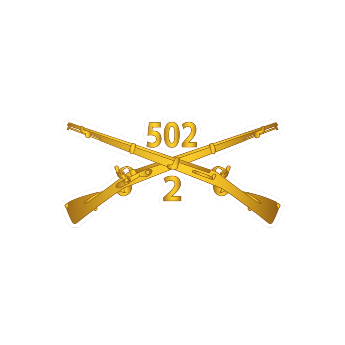 Kiss-Cut Vinyl Decals - Army - 2nd Bn 502nd Infantry Regt - Infantry Br wo Txt