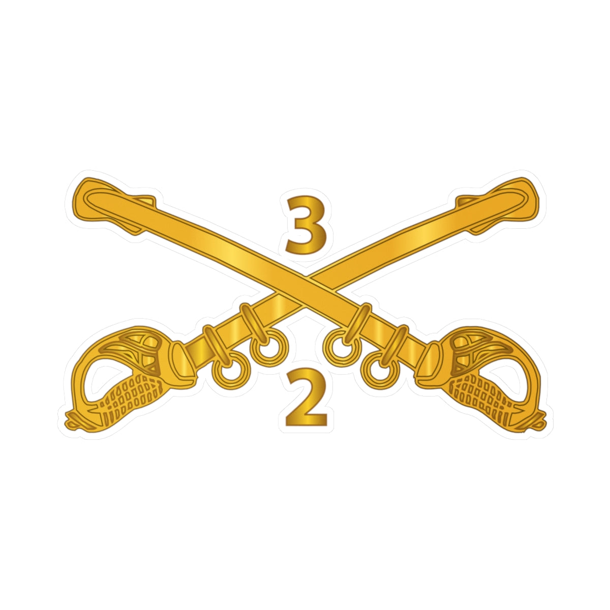 Kiss-Cut Vinyl Decals - Army - 2nd Squadron 3rd Armored Cavalry Regiment Branch wo Txt