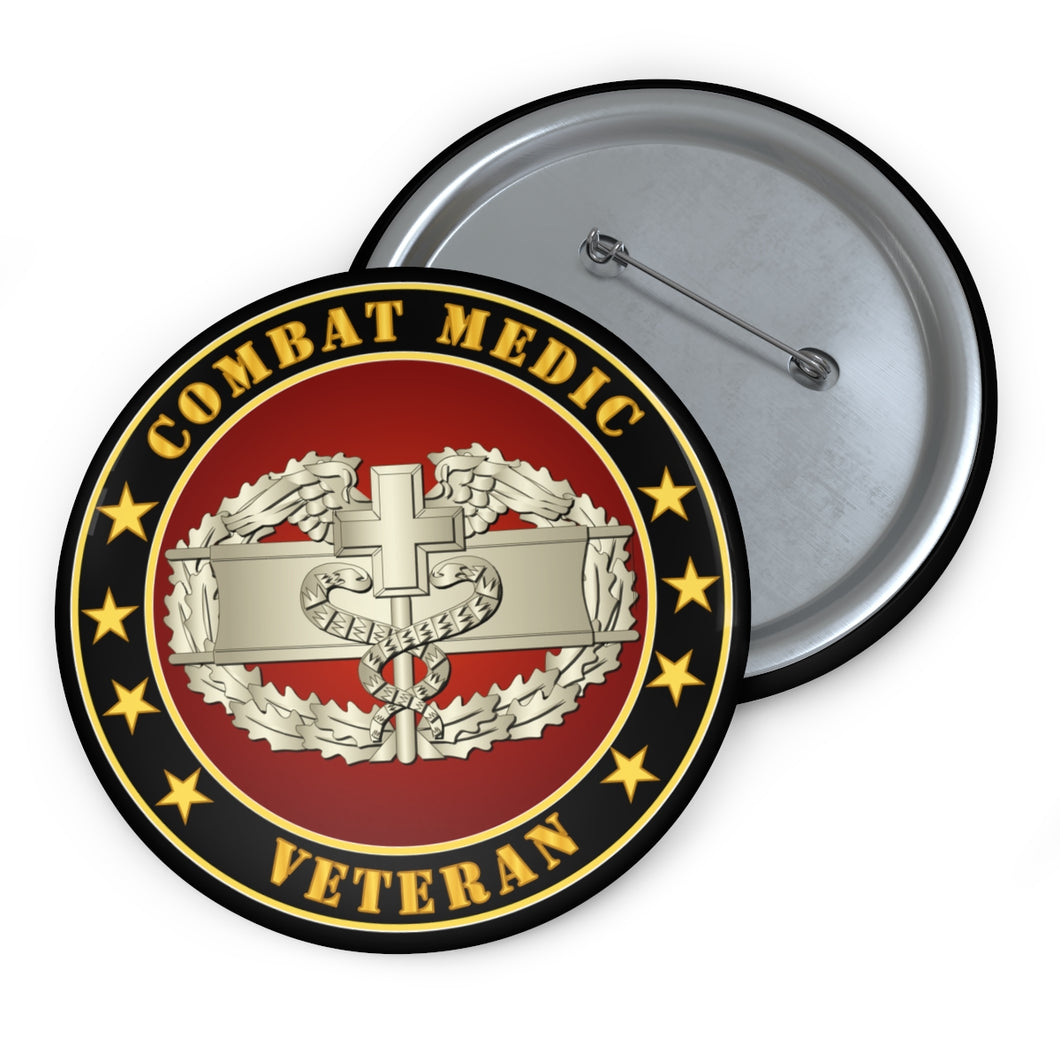 Custom Pin Buttons - Combat Medic Veteran