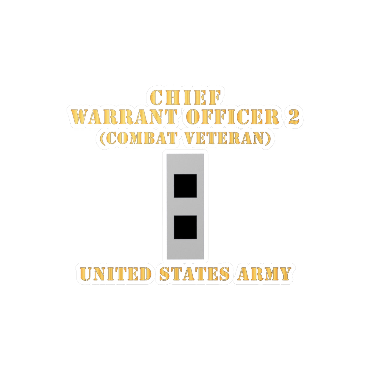 Kiss-Cut Vinyl Decals - Army - Chief Warrant Officer 2 - CW02 - Flat - Combat Veteran X 300