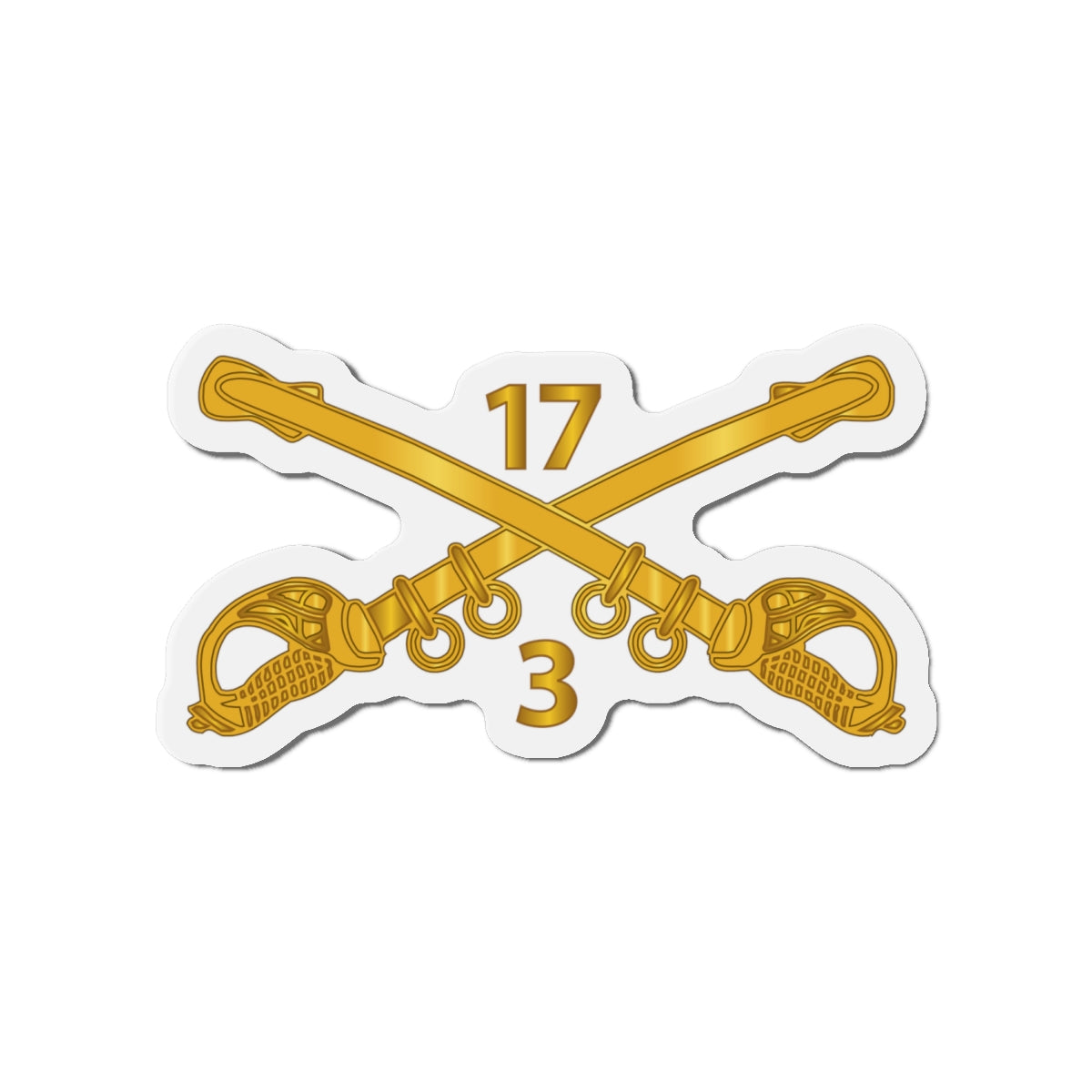 Die-Cut Magnets - Army - 3rd Squadron 17th Cavalry Regiment Branch wo Txt
