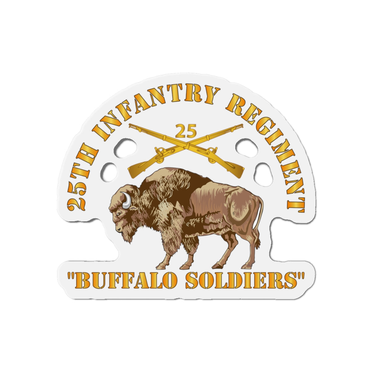 Die-Cut Magnets - 25th Infantry Regiment - Buffalo Soldiers w 25th Inf Branch Insignia