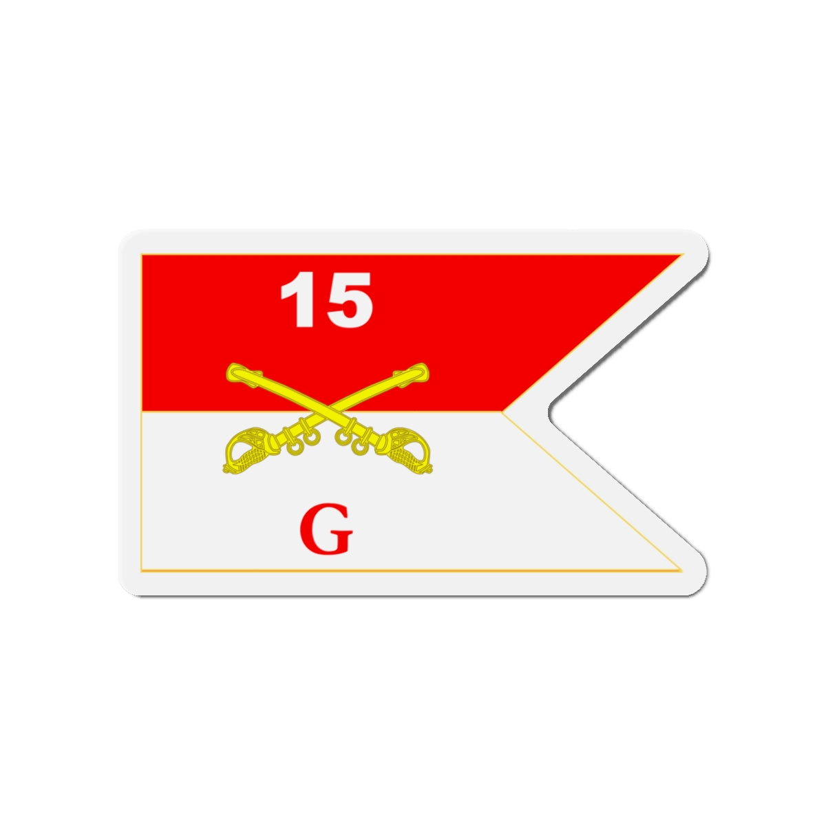 Die-Cut Magnets - Army - G Troop Guidon - 15th Cavalry Regiment