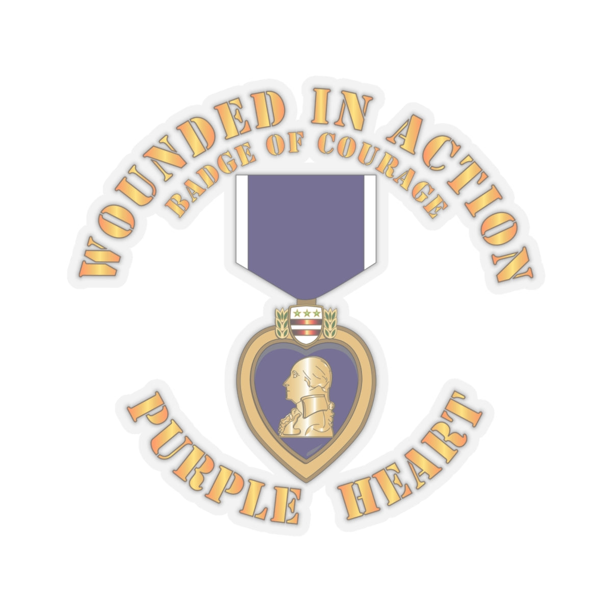 Kiss-Cut Stickers - Wounded in Action - Purple Heart - Badge of Courage X 300