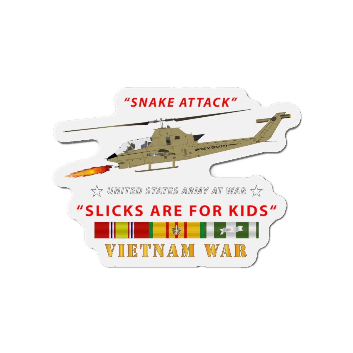 Die-Cut Magnets - AH-1 Cobra - Snake Attack - Slicks are for Kids w VN SVC
