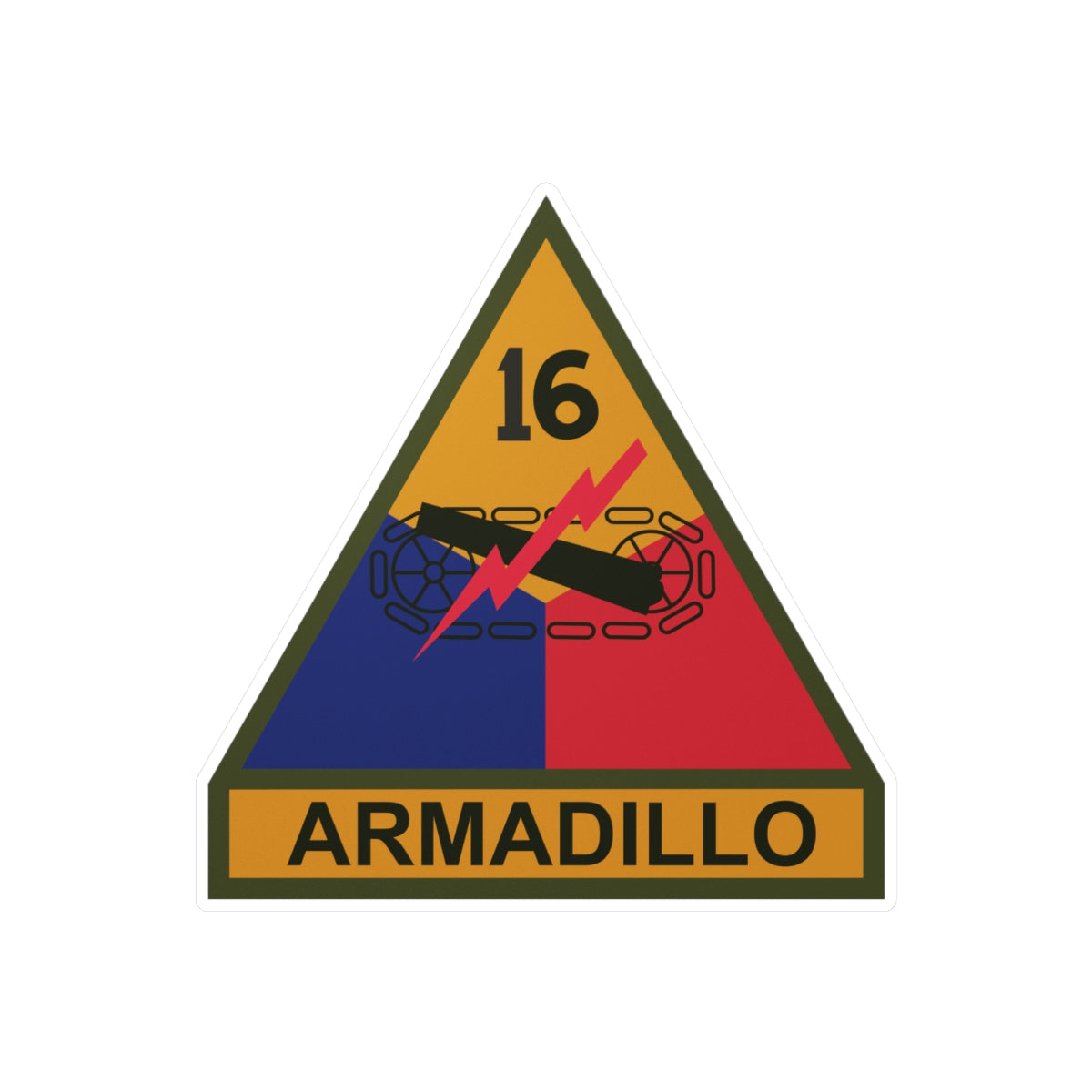 Kiss-Cut Vinyl Decals - SSI - 16th Armored Division w Name Tape X 300