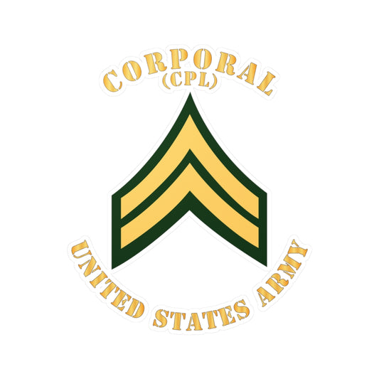 Kiss-Cut Vinyl Decals - Army - Corporal - CPL - Flat X 300