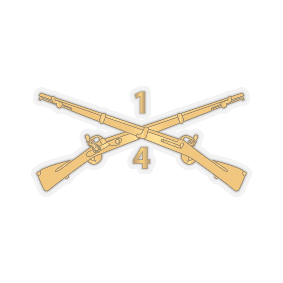 Kiss-Cut Stickers -  Army - 4th Battalion, 1st Infantry Regiment Branch - wo Txt X 300