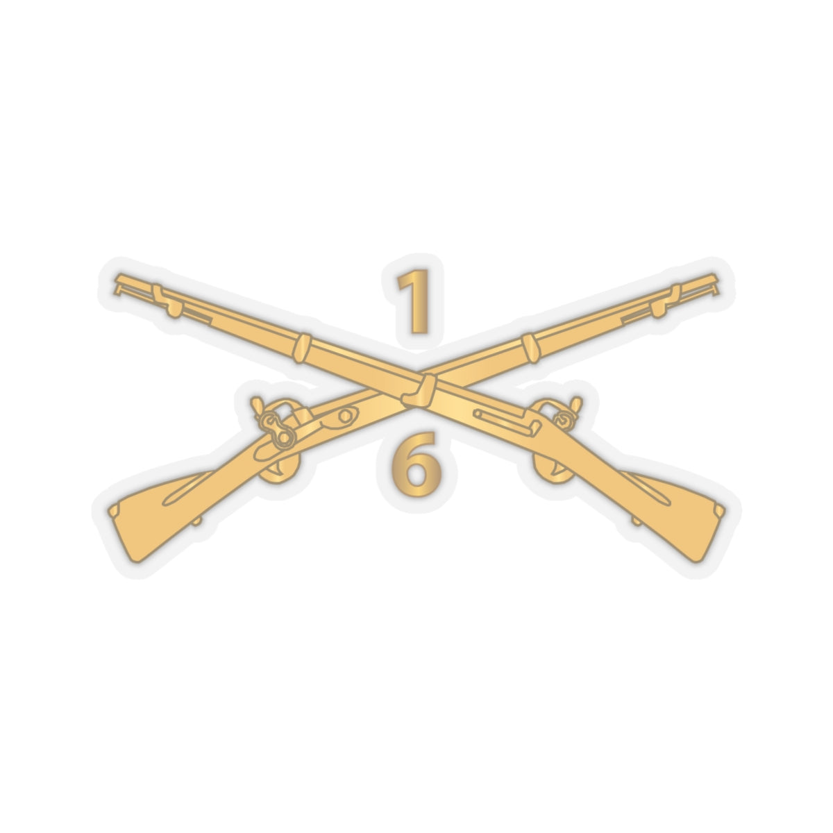 Kiss-Cut Stickers -  Army - 6th Battalion, 1st Infantry Regiment Branch - wo Txt X 300