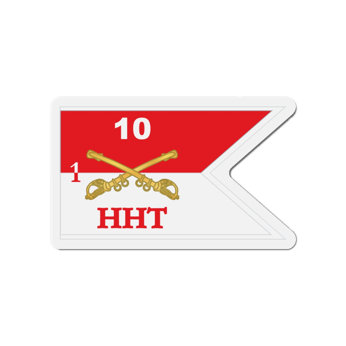 Die-Cut Magnets - Army - HHT -  1st Squadron - 10th Cavalry Guidon w White Boundaries X 300