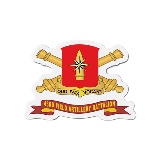 Die-Cut Magnets -SSI -  43rd Field Artillery Battalion - Red w Br - Ribbon X 300