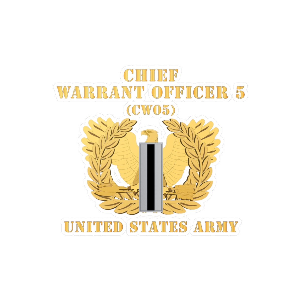 Kiss-Cut Vinyl Decals - Army - Chief Warrant Officer - CW05 - Flat - Eagle and Bar X 300