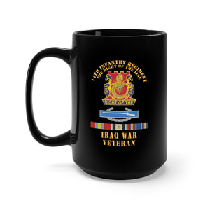 Black Mug 15oz - Army - DUI - 14th Infantry Regiment The right of the line w CIB -  IRAQ SVC X 300