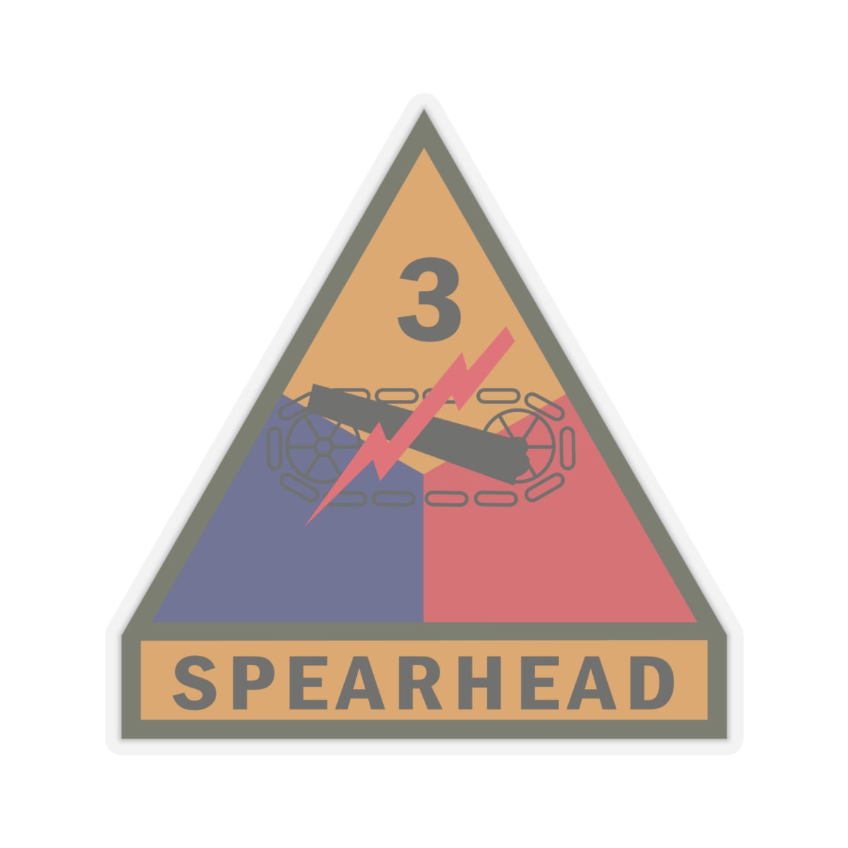Kiss-Cut Stickers - SSI - 3rd Armored Division w Name Tape X 300