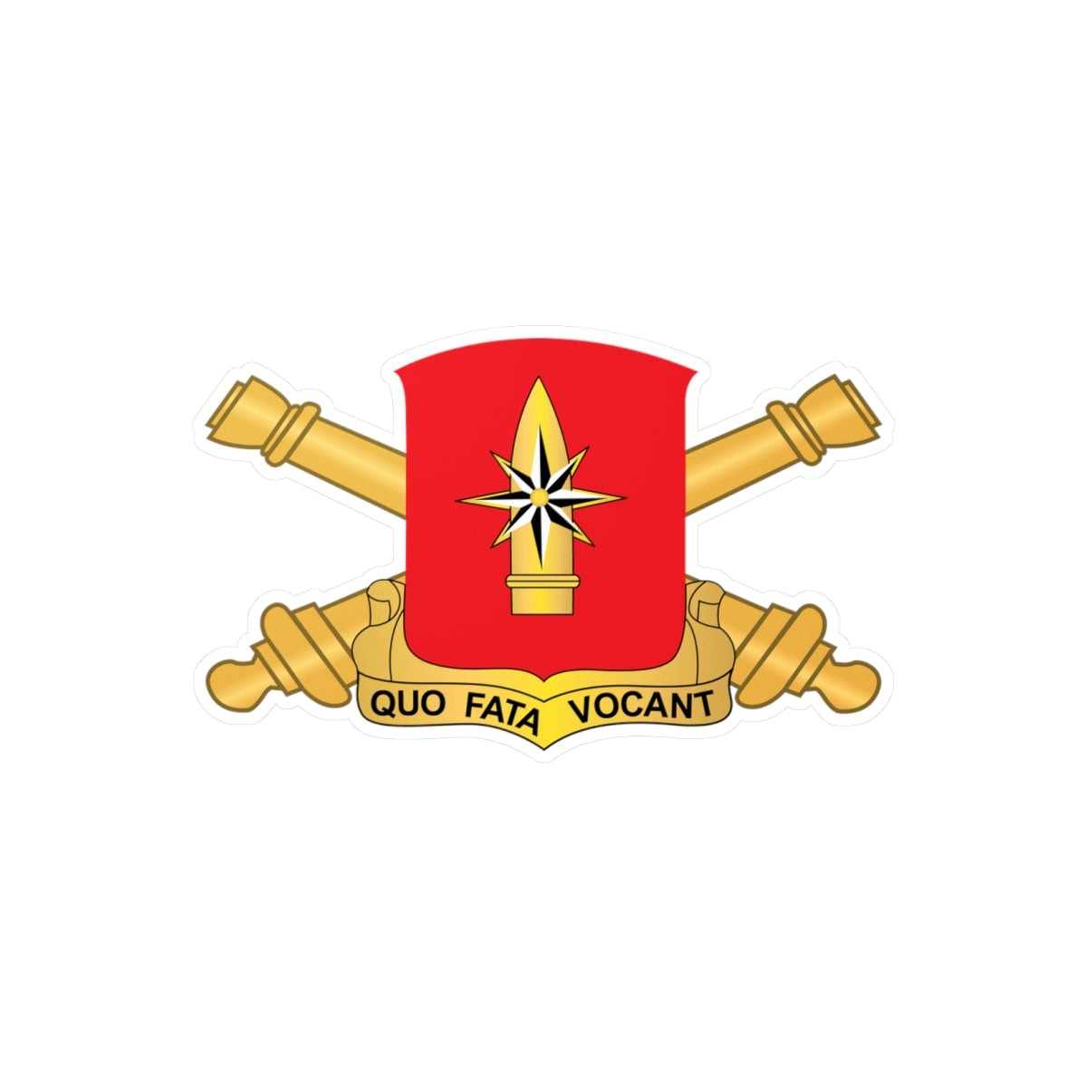 Kiss-Cut Vinyl Decals - 43rd Field Artillery Battalion - Red w Branch wo Txt X 300