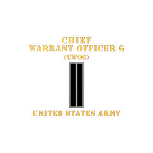 Kiss-Cut Vinyl Decals - Army - Chief Warrant Officer 6 - CW06 - Flat - X 300