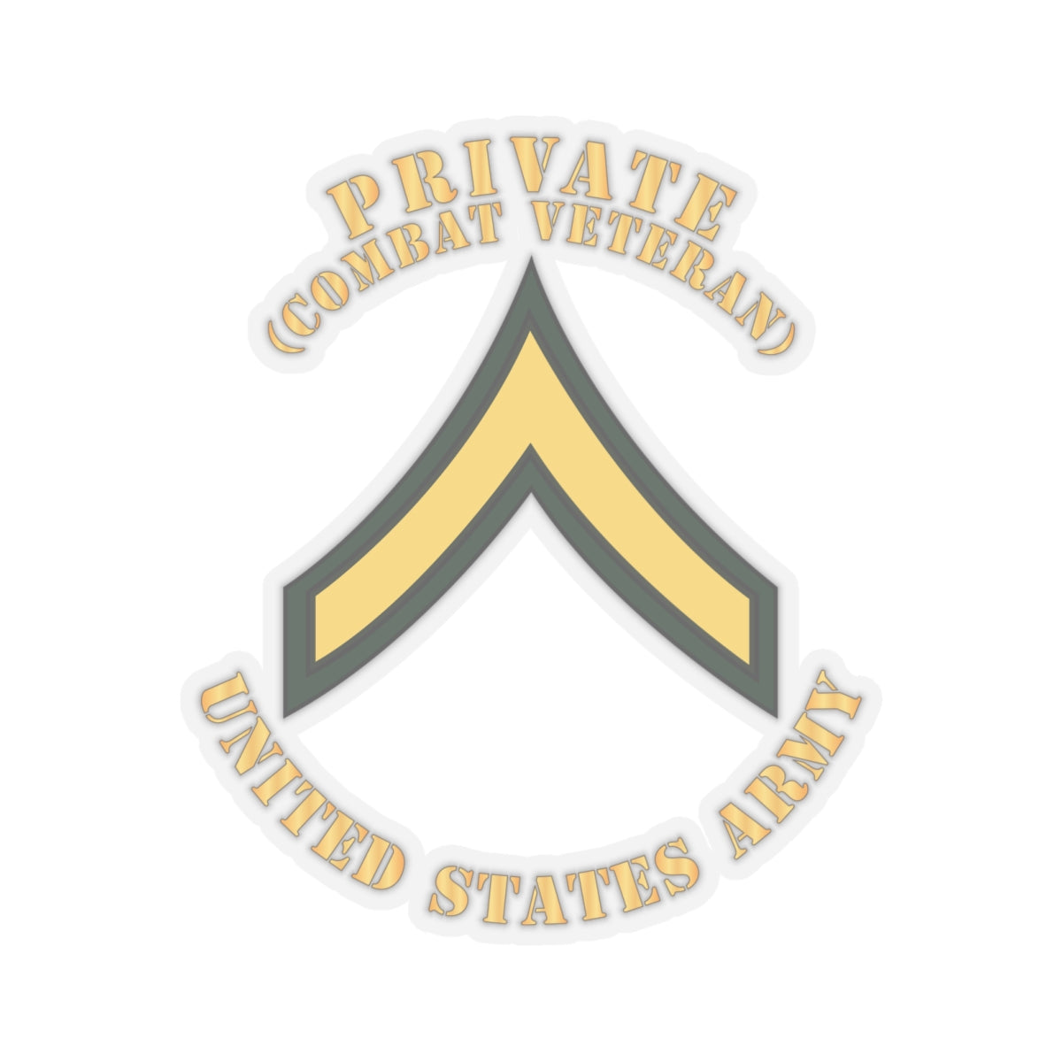 Kiss-Cut Stickers - Army - Private - PV2 - Combat Veteran - Flat X 300