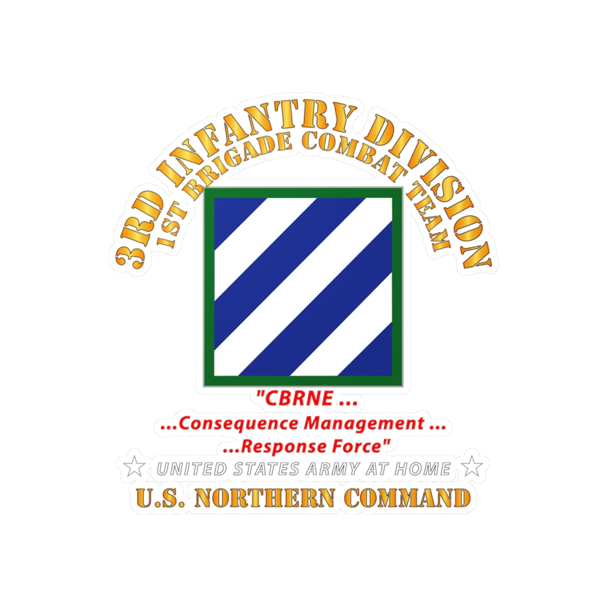 Kiss-Cut Vinyl Decals - Army - 3rd ID - CBRNE - US NorthCom