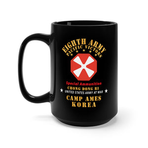 Black Mug 15oz - Army - Eighth Army - Camp Ames - Special Ammunition - Korea - Chong Dong Ri X 300