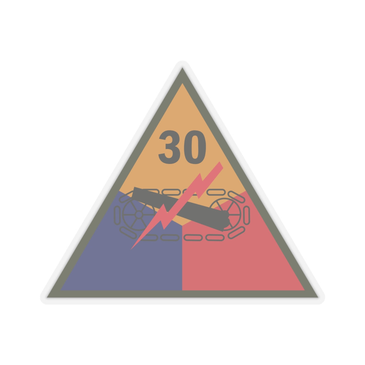 Kiss-Cut Stickers - SSI - 30th Armored Division X 300