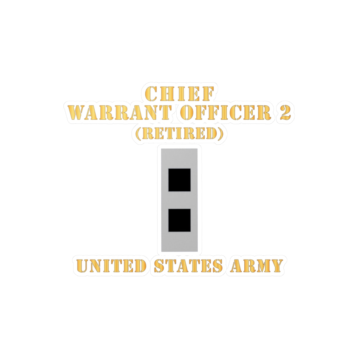 Kiss-Cut Vinyl Decals - Army - Chief Warrant Officer 2 - CW02 - Flat - Retired X 300