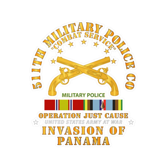 Kiss-Cut Vinyl Decals - Just Cause - 511th Military Police Co w Svc Ribbons