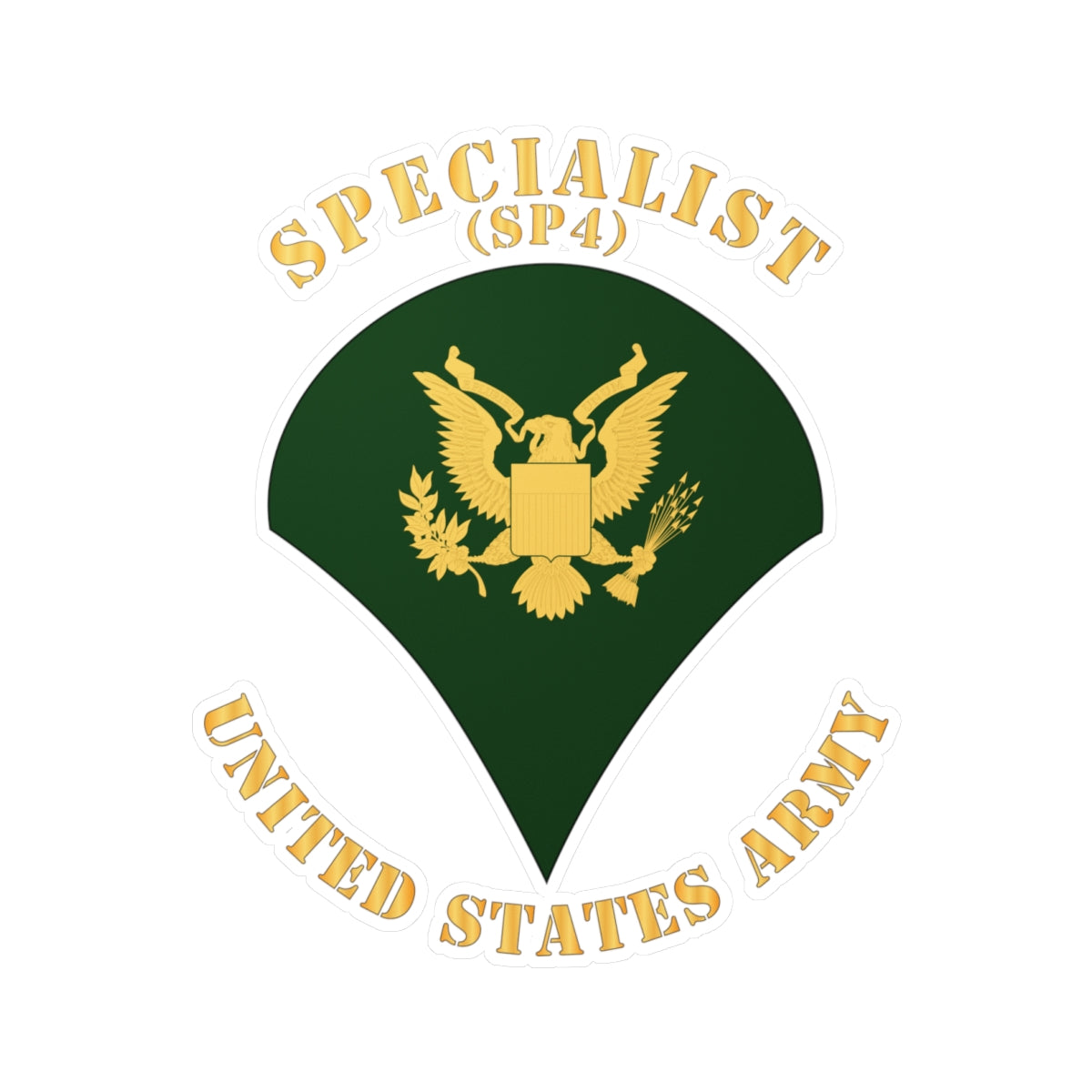 Kiss-Cut Vinyl Decals - Army - Specialist - SP4 - Flat X 300