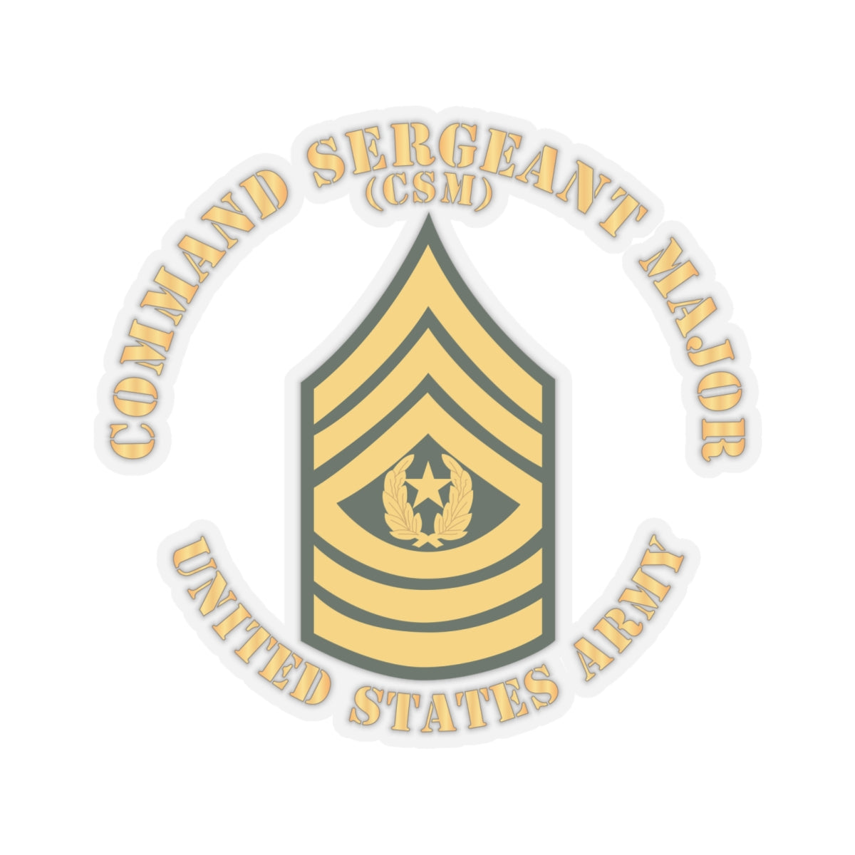 Kiss-Cut Stickers - Army - Command Sergeant Major - CSM - Flat X 300