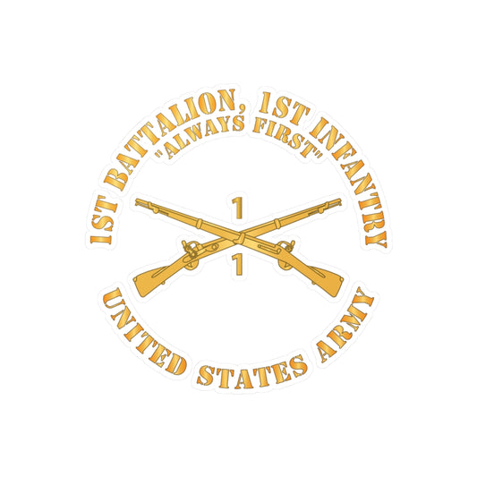 Kiss-Cut Vinyl Decals - Army - 1st Battalion, 1st Infantry Regiment Branch - Always First - US Army X 300