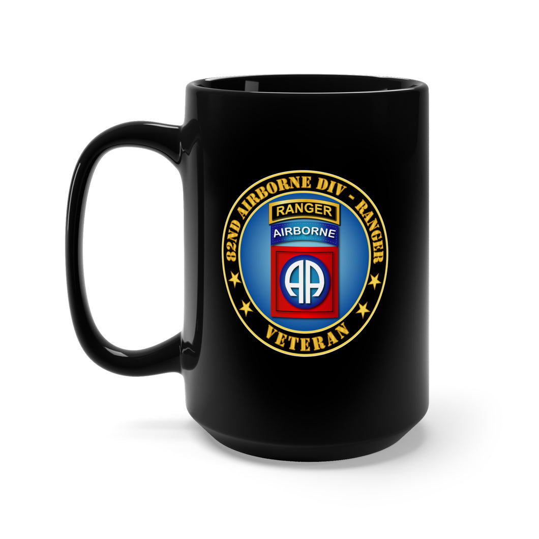 Black Mug 15oz - 82nd Airborne Div - Ranger Veteran